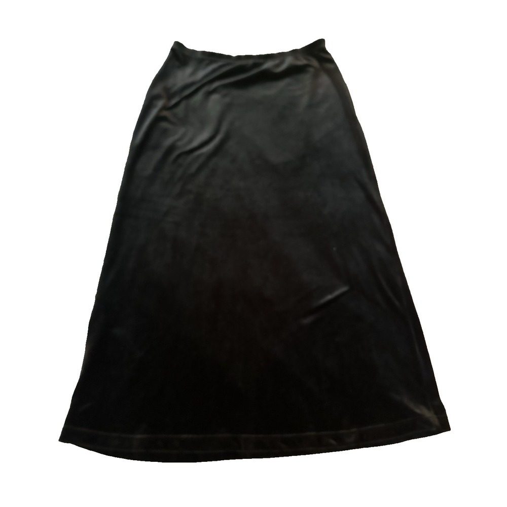 Vintage Whimsigoth Black Velvet Newport News Womens Skirt L Goth Fairy Emo Soft
